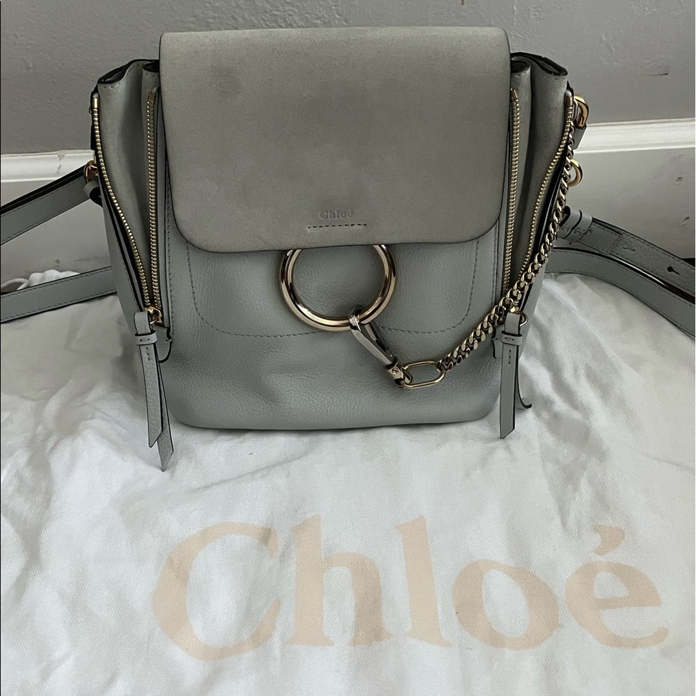 Chloe Faye Small Backpack pastel light grey